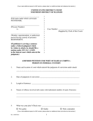 Document preview: Amended Petition for Writ of Habeas Corpus - Person in Federal Custody - Illinois