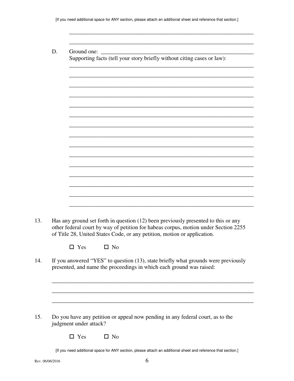 Amended Petition for Writ of Habeas Corpus - Person in Federal Custody - Illinois, Page 6