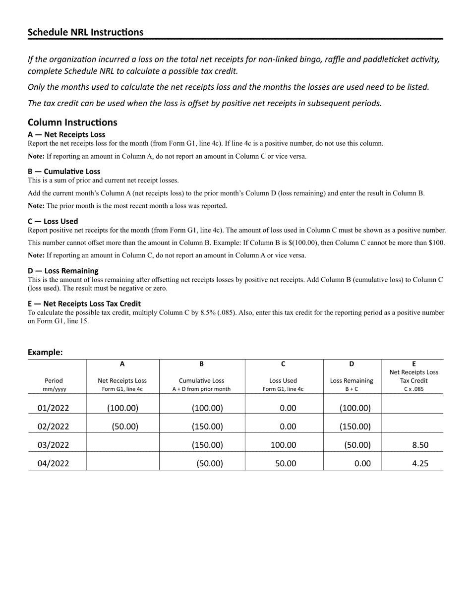 Schedule NRL Net Receipts Loss - Minnesota, Page 2