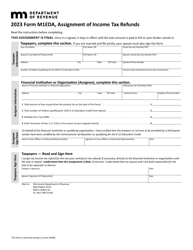 Form M1EDA Assignment of Income Tax Refunds - Minnesota