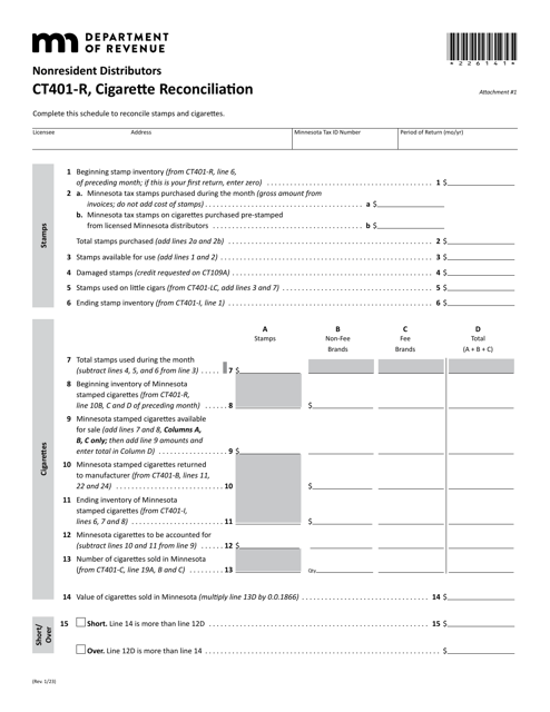 Form CT401-R Attachment 1  Printable Pdf