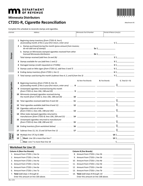 Form CT201-R Attachment 1  Printable Pdf