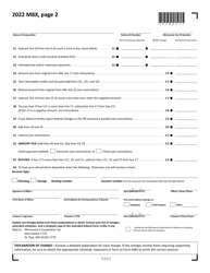 Form M8X Amended S Corporation Return - Minnesota, Page 2