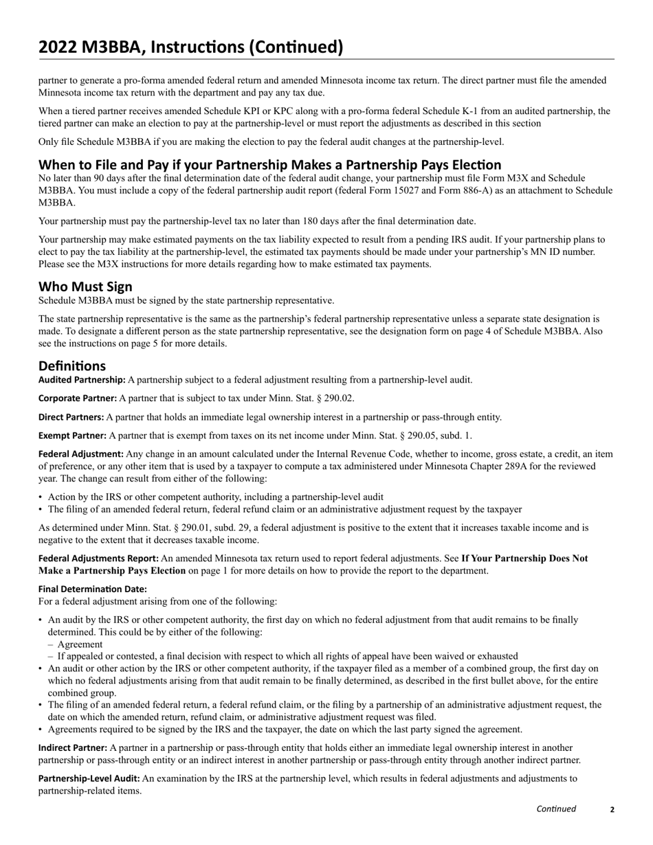 Form M3BBA Partnership Audit Report - Minnesota, Page 6