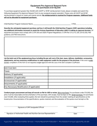 Equipment Pre-approval Request Form for Purchases Over $5,000 - Arizona, Page 2