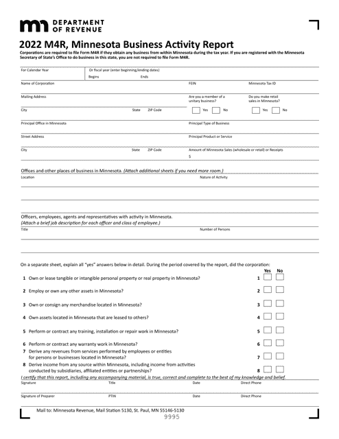 Form M4R 2022 Printable Pdf