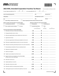 Document preview: Form M4X Amended Corporation Franchise Tax Return - Minnesota
