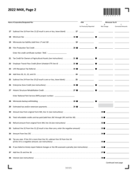 Form M4X Amended Corporation Franchise Tax Return - Minnesota, Page 2