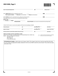 Form M4X Amended Corporation Franchise Tax Return - Minnesota, Page 3