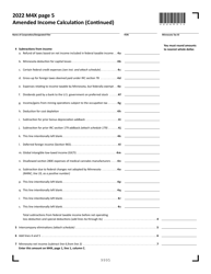 Form M4X Amended Corporation Franchise Tax Return - Minnesota, Page 5