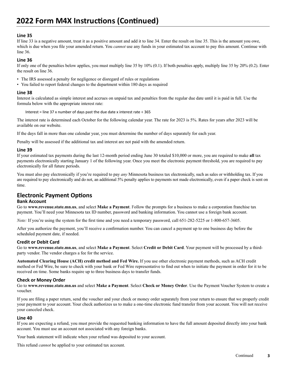 Form M4X Amended Corporation Franchise Tax Return - Minnesota, Page 8