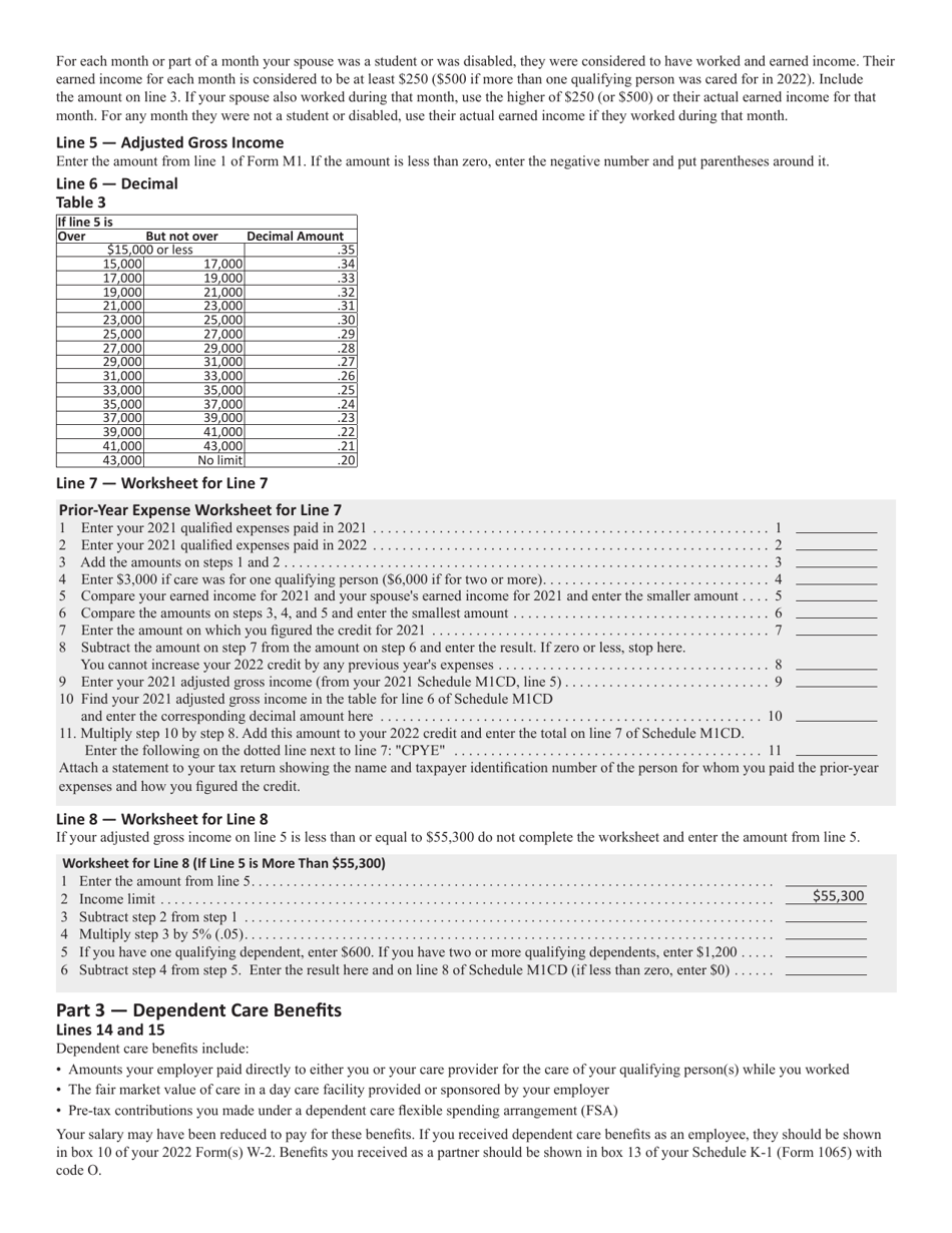 Schedule M1CD Child and Dependent Care Credit - Minnesota, Page 6