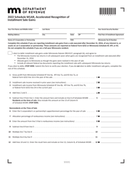 Schedule M1AR Accelerated Recognition of Installment Sale Gains - Minnesota