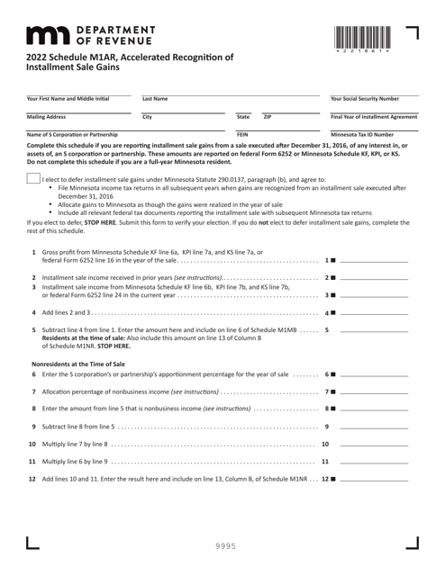 Schedule M1AR 2022 Printable Pdf