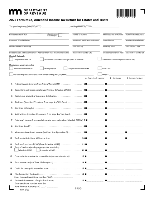 Form M2X 2022 Printable Pdf