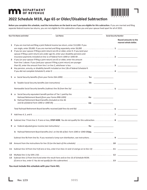 Schedule M1R 2022 Printable Pdf