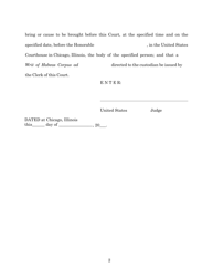 Writ Order Form for Eastern Division - Illinois, Page 2