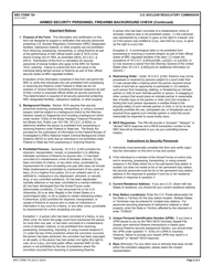 NRC Form 754 Armed Security Personnel Firearms Background Check, Page 2
