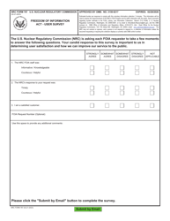 Document preview: NRC Form 787 Freedom of Information Act - User Survey