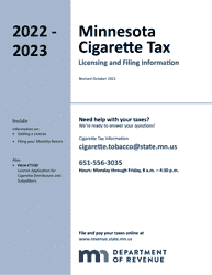 Document preview: Form CT100 License Application for Cigarette Distributors and Subjobbers - Minnesota, 2023