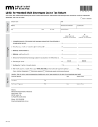 Document preview: Form LB40 Fermented Malt Beverages Excise Tax Return - Minnesota