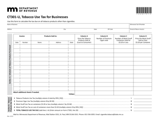 Form CT301-U Tobacco Use Tax for Businesses - Connecticut