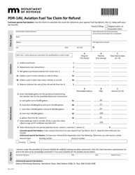 Document preview: Form PDR-1AV Aviation Fuel Tax Claim for Refund - Minnesota