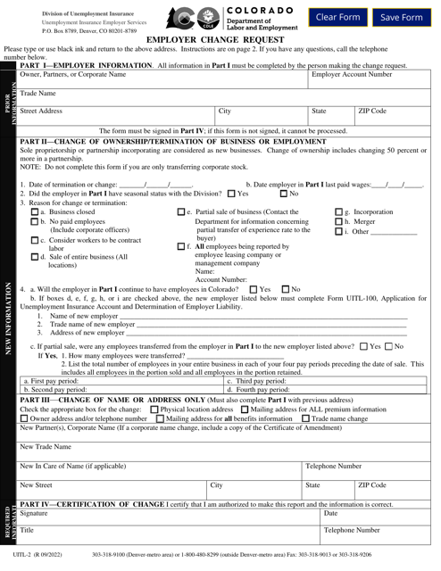 Form UITL-2 Employer Change Request - Colorado