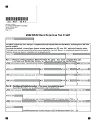 Form DR0347 Child Care Expenses Tax Credit - Colorado, Page 2