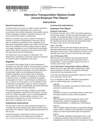 Document preview: Form DR1323 Alternative Transportation Options Credit Annual Employer Plan Report - Colorado
