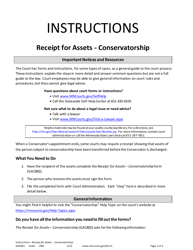 Form GAC801 Instructions - Receipt for Assets - Conservatorship - Minnesota