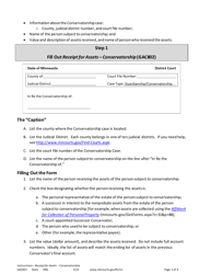 Form GAC801 Instructions - Receipt for Assets - Conservatorship - Minnesota, Page 2