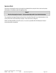 Form GAC801 Instructions - Receipt for Assets - Conservatorship - Minnesota, Page 3