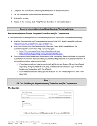 Form GAC501 Instructions - Petition for Guardian and/or Conservator of an Adult - Minnesota, Page 2