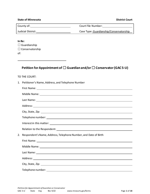 Form GAC5-U  Printable Pdf