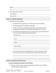 Form GAC902 Petition for Guardianship of at-Risk Juvenile - Minnesota, Page 2