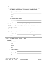 Form GAC902 Petition for Guardianship of at-Risk Juvenile - Minnesota, Page 3