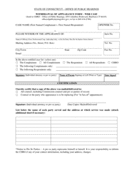 Document preview: Withdrawal of Appearance Form - Wbr Case - Connecticut