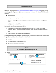 Instructions for Form GAC116 Notice of Restrictions - Minnesota, Page 2