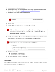 Instructions for Form GAC116 Notice of Restrictions - Minnesota, Page 3