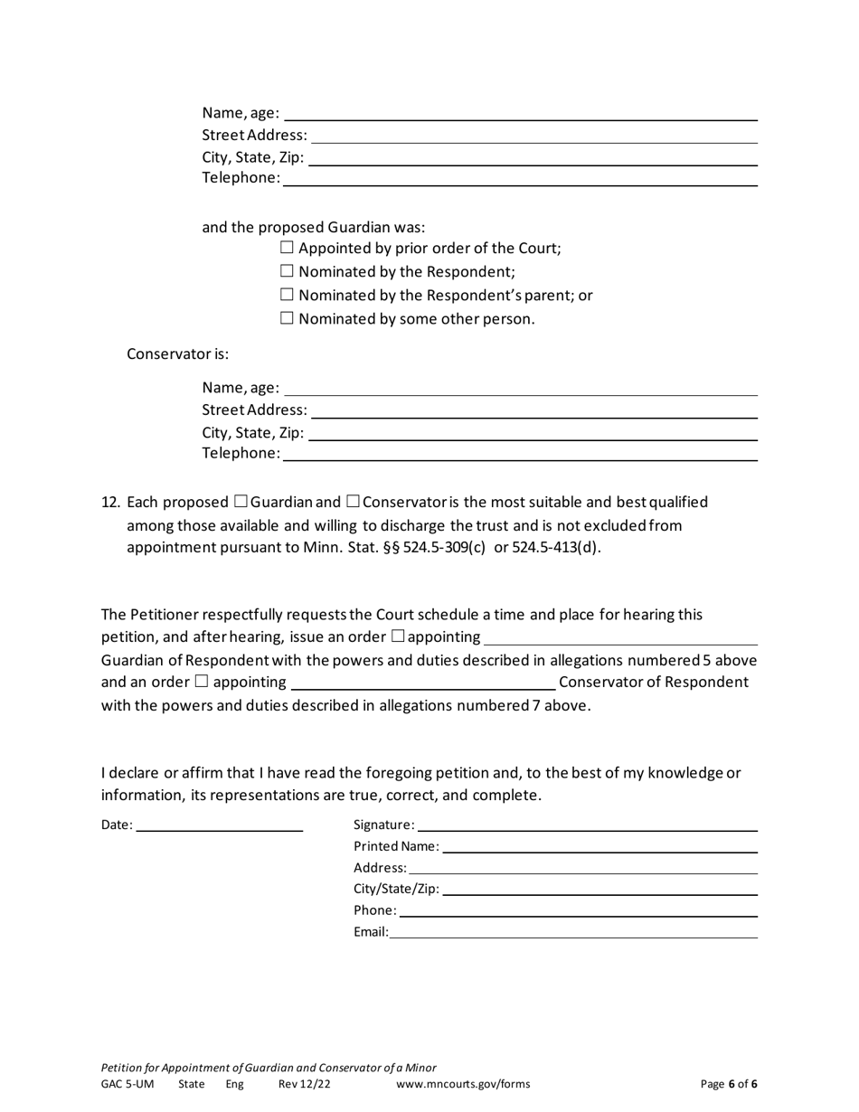 Form GAC5-UM Download Printable PDF or Fill Online Petition for ...