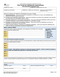 Document preview: DSHS Formulario 10-657 Plan Inicial De Habilitacion Especializada - Washington (Spanish)