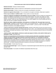 DSHS Formulario 10-657 Plan Inicial De Habilitacion Especializada - Washington (Spanish), Page 2