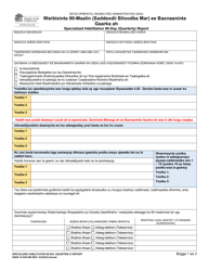 DSHS Form 10-658 Specialized Habilitation 90-day (Quarterly) Report - Washington (Somali)