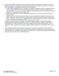 DSHS Formulario 16-398B Notificacion De Sobrepago Al Cliente Del Dcyf - Washington (Spanish), Page 2