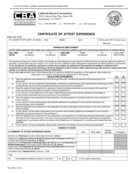 Form 11A-7 Certificate of Attest Experience - California, Page 2