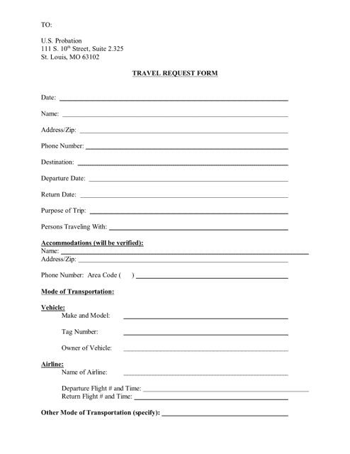 Travel Request Form - Missouri