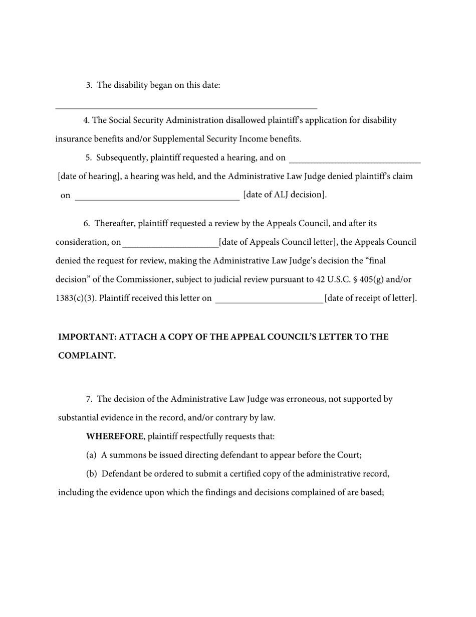 Complaint for Judicial Review of Decision of the Commissioner of Social Security - Missouri, Page 2