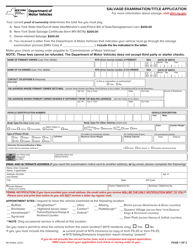 Document preview: Form MV-83SAL Salvage Examination/Title Application - New York