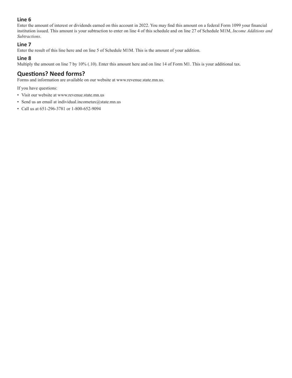 Schedule M1HOME First-Time Homebuyer Savings Account - Minnesota, Page 3